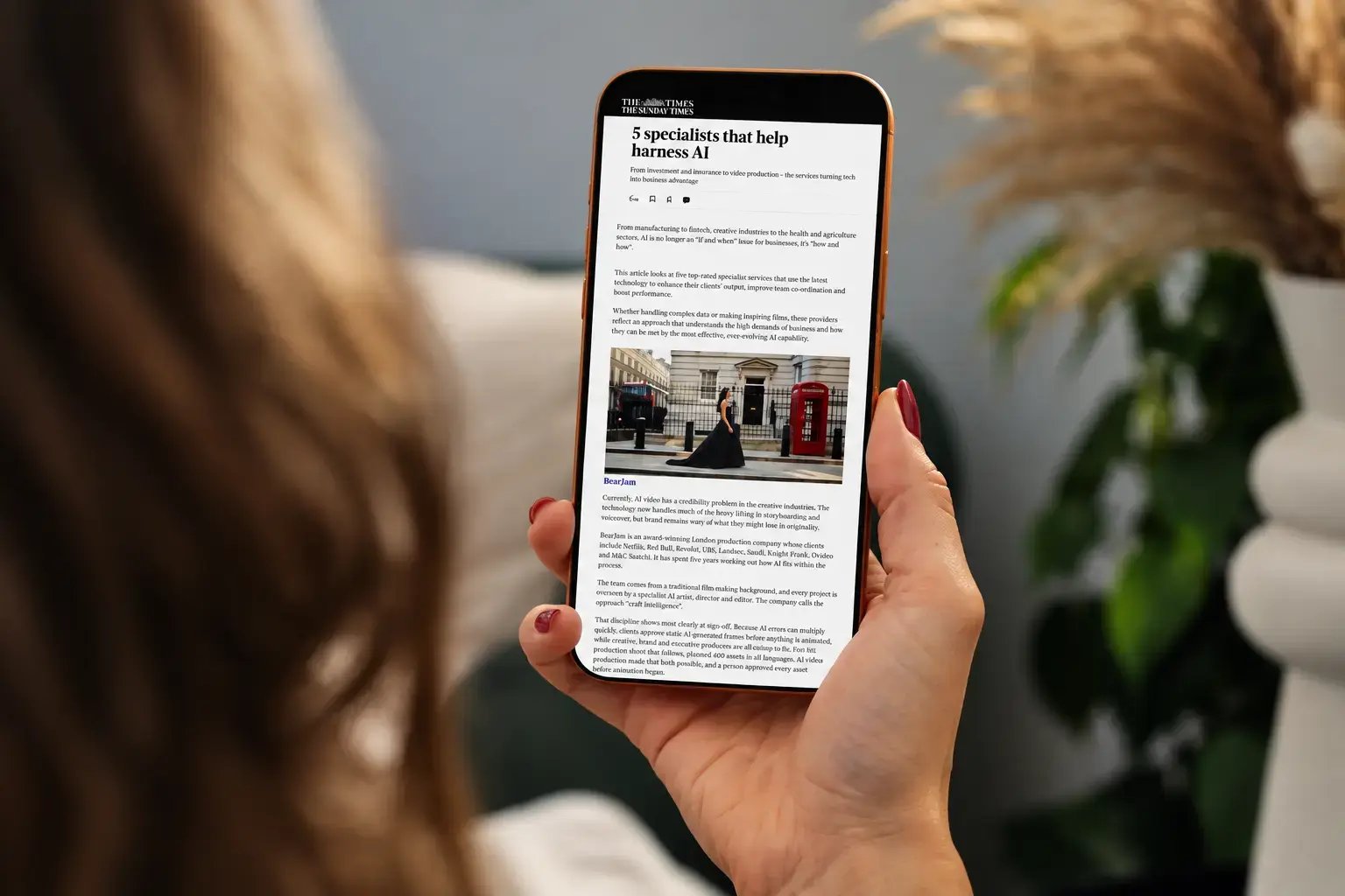 Reading The Sunday Times on a Smartphone